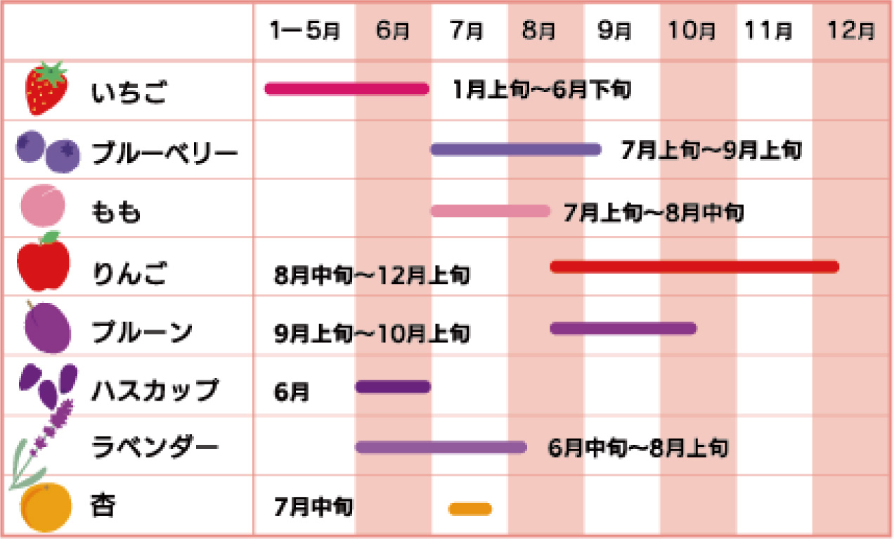 小諸のくだもの狩り│カレンダー