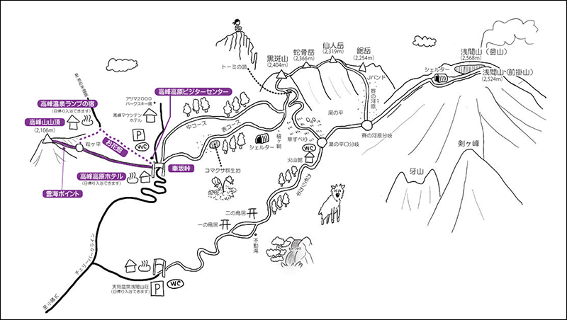 無雪期 高峰山コース マップ