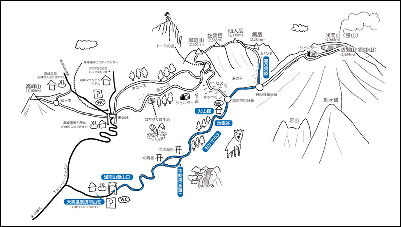 積雪期 火山館コース マップ